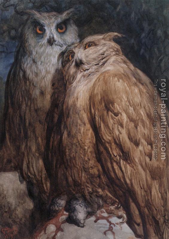 Paul Gustave Dore : Two Owls
